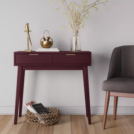 Hafley 2 Drawer Console, Berry (#K2413)