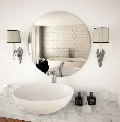 23.6" Frameless Round Wall Mirror (#K2452)