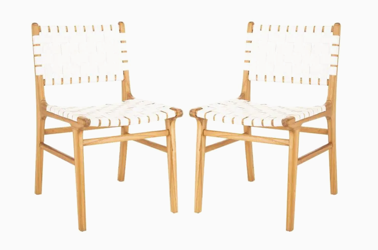 Set of 2 - Taika Genuine Leather Side Chairs (#K2558)