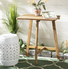 Benton Outdoor Folding Bistro Table, Natural ** AS IS ** (#K2872)