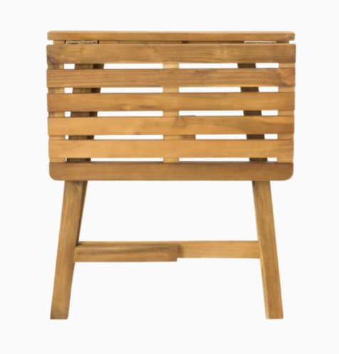 Benton Outdoor Folding Bistro Table, Natural ** AS IS ** (#K2872)