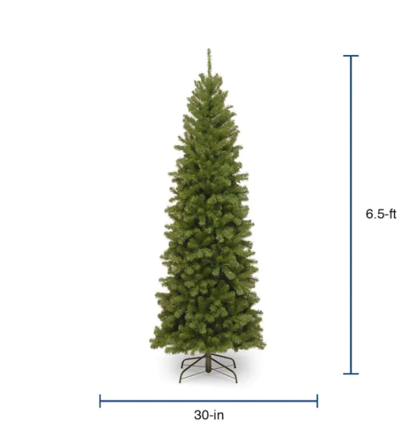 6.5' Pencil Slim Green Spruce Artificial Christmas Tree (#K5714)