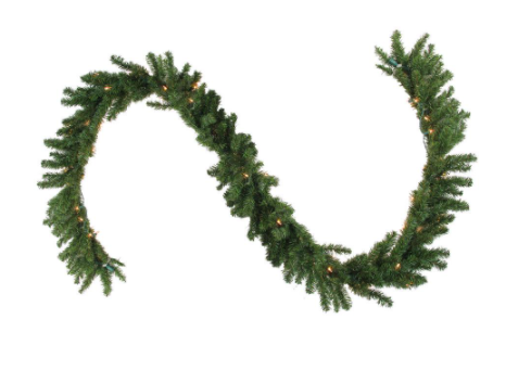 9 ft. x 14 in. Pre-Lit Canadian Pine Artificial Christmas Garland with Clear Lights (#K5823)