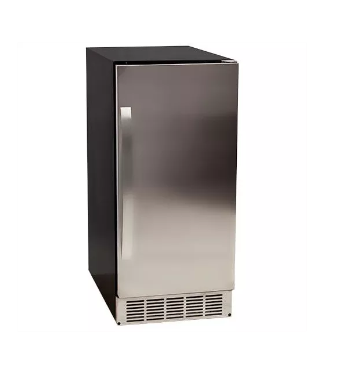 EdgeStar 50-lb Undercounter Built-In Cube Ice Maker with Reversible Door, Black Cabinet/Stainless Steel Door (#K6342)