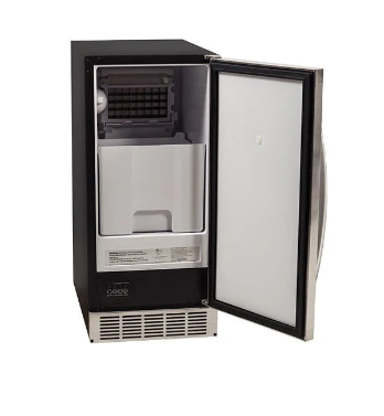EdgeStar 50-lb Undercounter Built-In Cube Ice Maker with Reversible Door, Black Cabinet/Stainless Steel Door (#K6342)