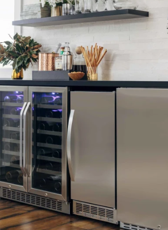EdgeStar 50-lb Undercounter Built-In Cube Ice Maker with Reversible Door, Black Cabinet/Stainless Steel Door (#K6342)