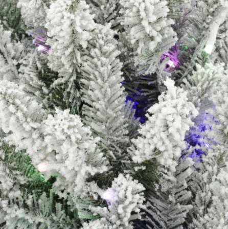 7.5' Starry Light LED Flocked Fraser with Multicolor Lights (#K6608)