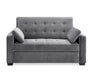 Augustus 36 in. Grey Polyester 2-Seater Convertible Tuxedo Sofa with Square Arms CL667