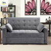 Augustus 36 in. Grey Polyester 2-Seater Convertible Tuxedo Sofa with Square Arms CL667