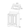 24.50 in. W Bath Vanity in  Golden Pecan with Cultured Marble Vanity Top in White with White Basin CL554