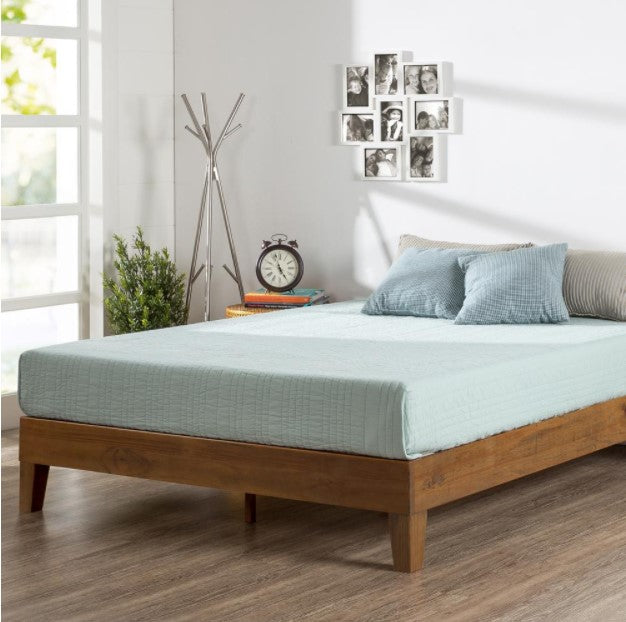 12 in. Alexis Pine with Easy Assembly Queen Deluxe Wood Platform Bed CL813