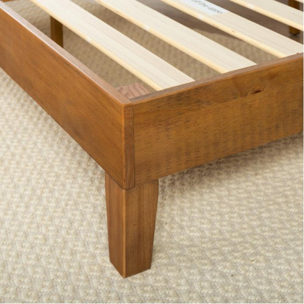 12 in. Alexis Pine with Easy Assembly Queen Deluxe Wood Platform Bed CL813