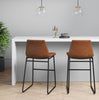 Bowden Upholstered Molded Faux Leather Counter Height Barstool