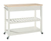 Natural Wood Top Kitchen Cart/Island with Optional Stool Storage