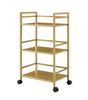 3 Shelves Helix Metal Rolling Utility Cart Gold