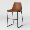 Bowden Upholstered Molded Faux Leather Counter Height Barstool