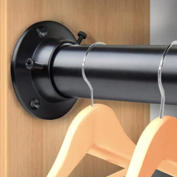 1.5 in. Dia Adjustable 66 in. 115 in. Room Divider  Rod and Socket Black, (Set of 3)