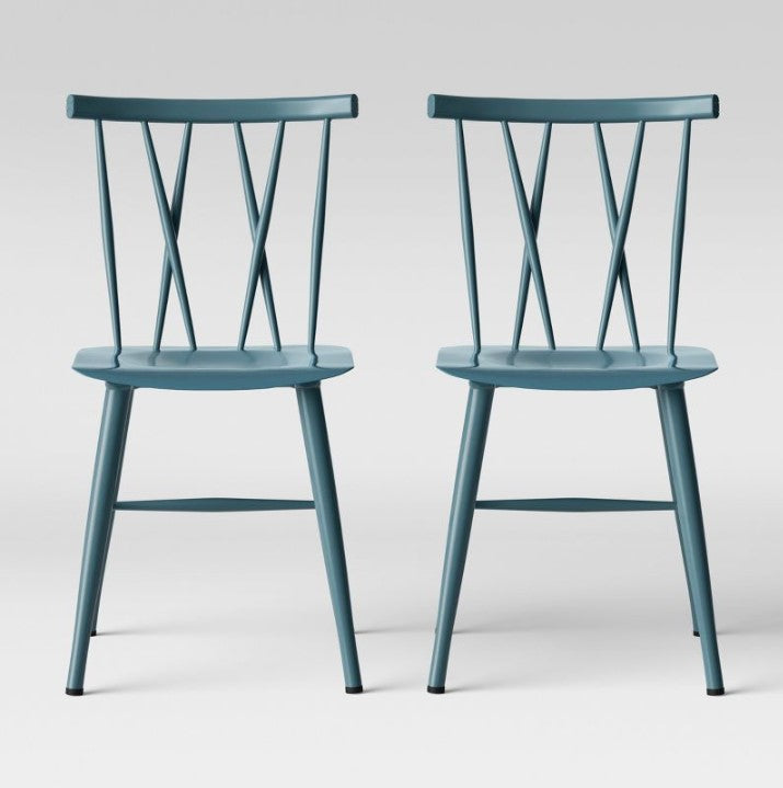 Becket Metal X Back Dining Chair, (Set of 2)