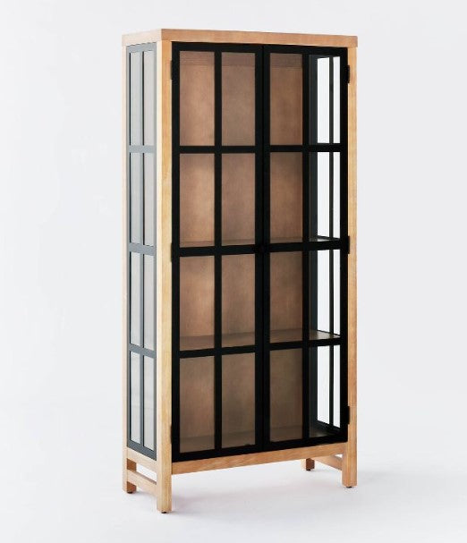 Bountiful Wood and Glass Tall Cabinet