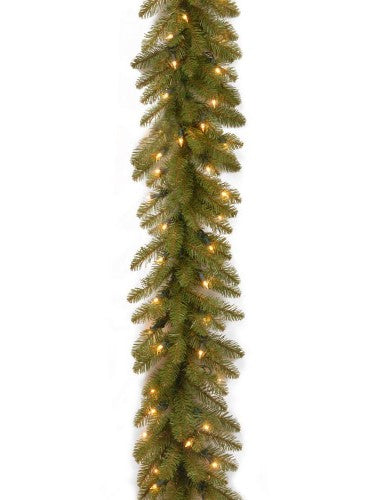 9 ft. Pre-Lit Dunhill Fir Garland with Clear Lights