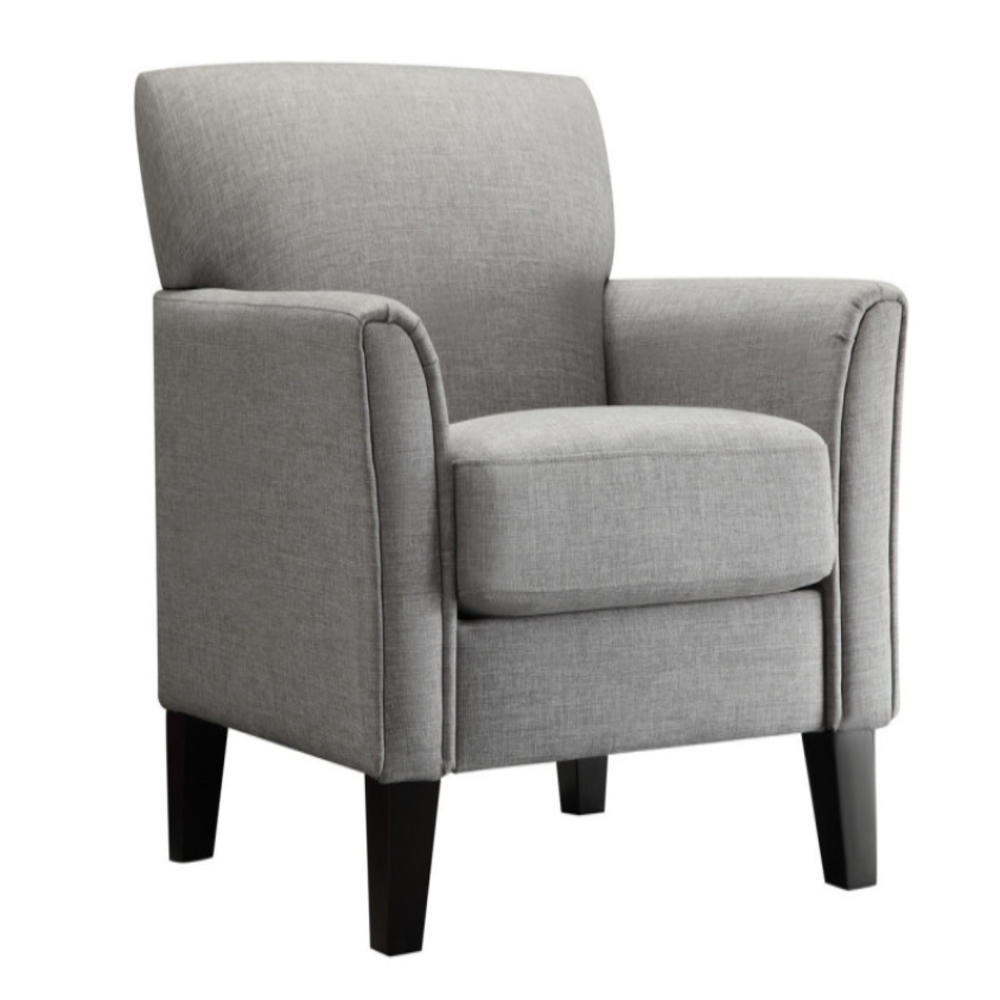 Ava Contemporary Accent Chair, Gray Linen