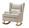 Andres Linen Rocking Chair with Solid Wooden legs