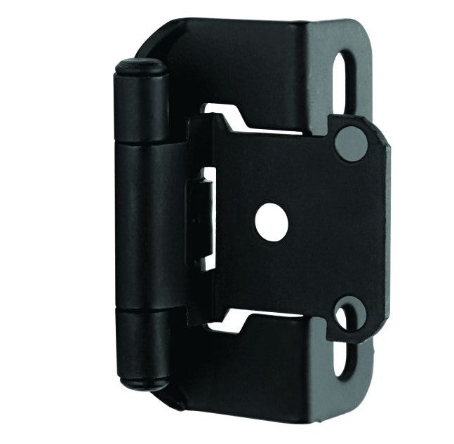1/2" (13 mm) Overlay Self Closing Partial Wrap Cabinet Hinge Flat Black Finish (Set of 11)