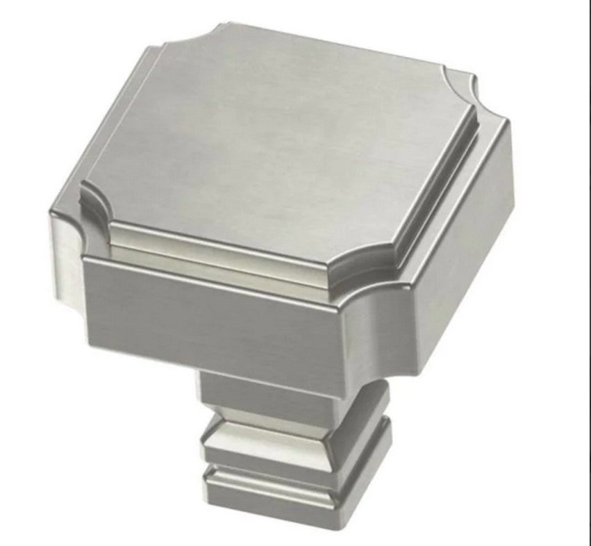 1 1/8" Notched Cabinet Drawer Knob Satin Nickel (Set of 11)