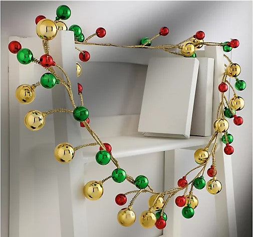 62" Glitter Mix Ball Garland by Valerie, (Set of 3)