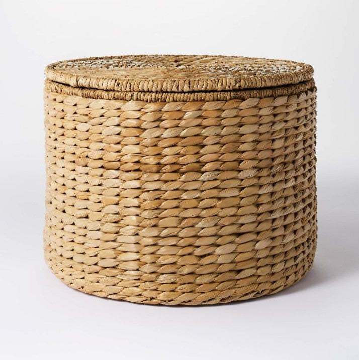 Woven Storage Ottoman Natural