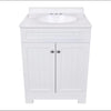 Style Selections Ellenbee 24-in White Single Sink Bathroom Vanity with White Cultured Marble Top