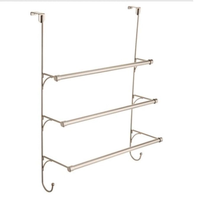 18-11/16 Inch Wide Over-the-Door Triple Bar Towel Rack
