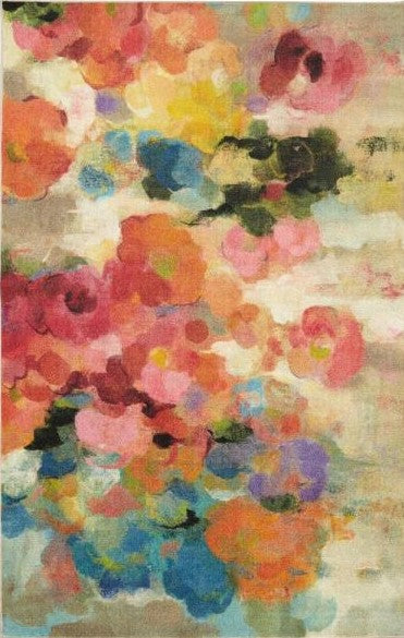 Blurred Blossoms Floral 5'x7'5" Area Rug