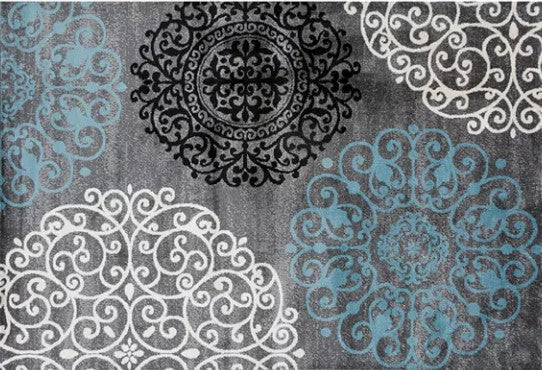 World Rug Gallery Toscana Contemporary Modern Floral Rug, DRug234-B2-S1