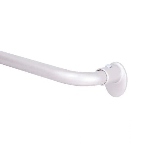 86 in. to 120 in. Adjustable 5/8 in. Room Darkening Wrap Around Single Curtain Rod in Satin Silver