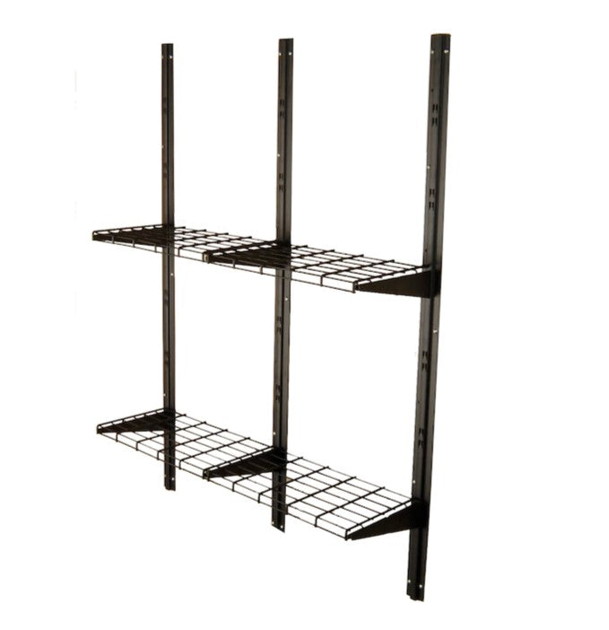 Black Powder-Coated Metal Storage Shed Shelf