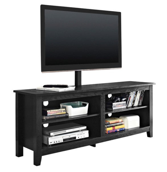 Wood TV Console With Mount, Black