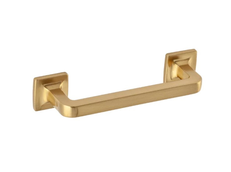 Boise 3-1/2-in Center to Center Satin Brass Square Bar Drawer Pulls, (Set of 10)