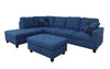 Blue Microfiber 4-Seater L-Shaped Right-Facing Chaise Sectional Piece *As Is* pc299