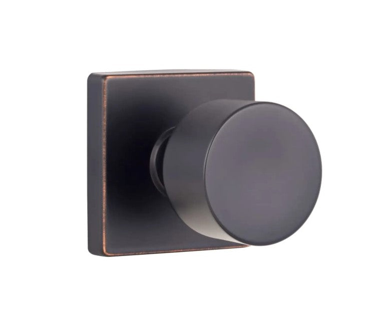 Bergen Passage Door Knob Set with Square Rose, (Set of 6)