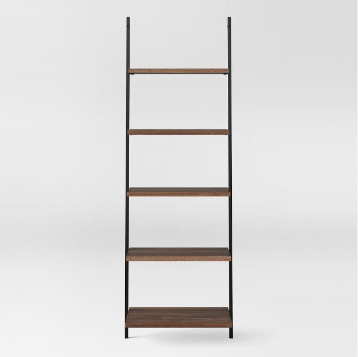 72" Loring 5 Shelf Leaning Bookshelf