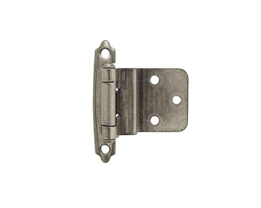 3/4in (10 mm) Inset Self Closing Face Mount Cabinet Hinge Weathered Nickel Finish - Pair, (Set of 20)