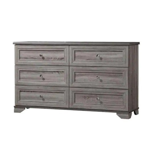 South Lake 6-Drawer in Weathered Oak Double Dresser 15.5 in.