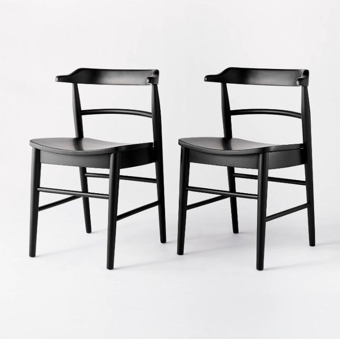 2pk Kaysville Curved Back Wood Dining Chair