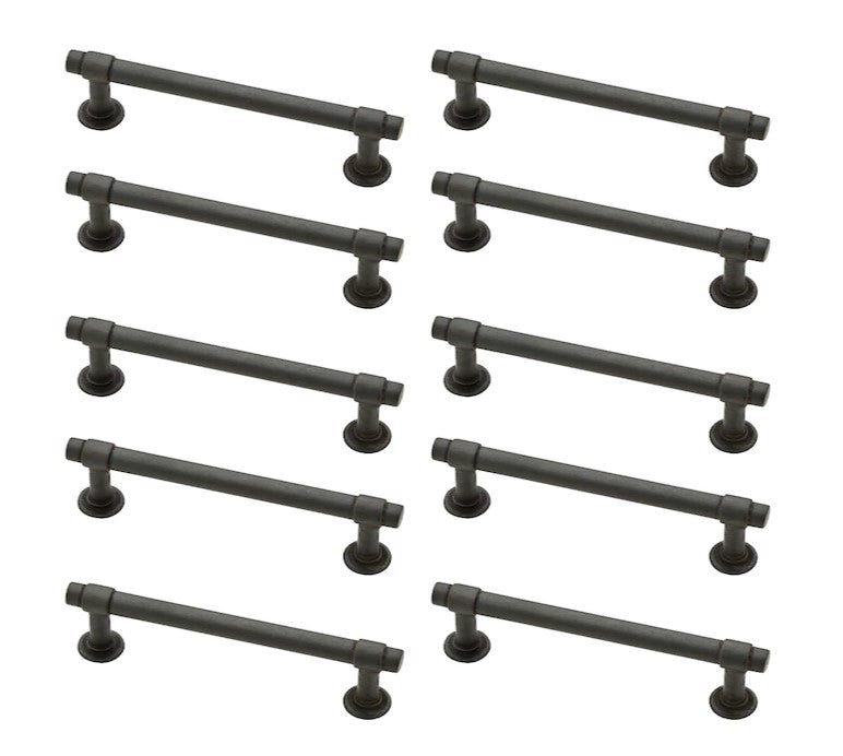 10-Pack 3-in Center to Center Aged Iron Cylindrical Bar Drawer Pulls