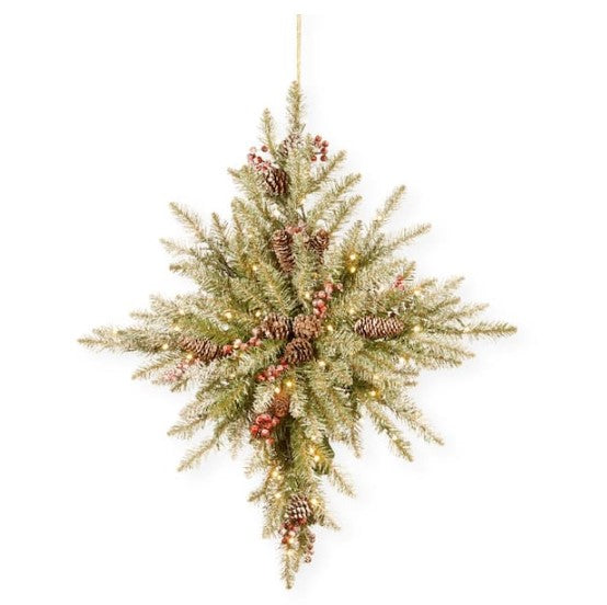 32 in. Snowy Dunhill Fir Bethlehem Star with Battery Operated LED Lights