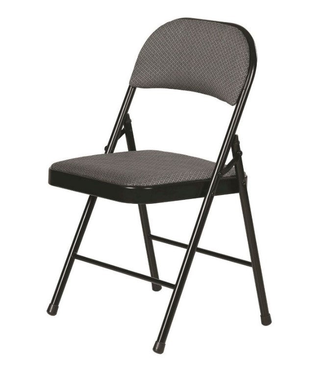 4pk Fabric Padded Folding Chairs Gray