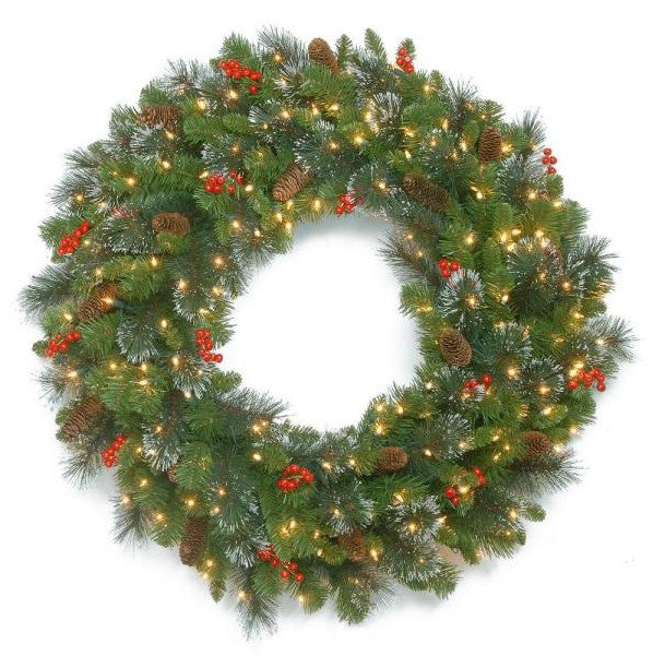 30 in. Crestwood Spruce Wreath with Clear Lights