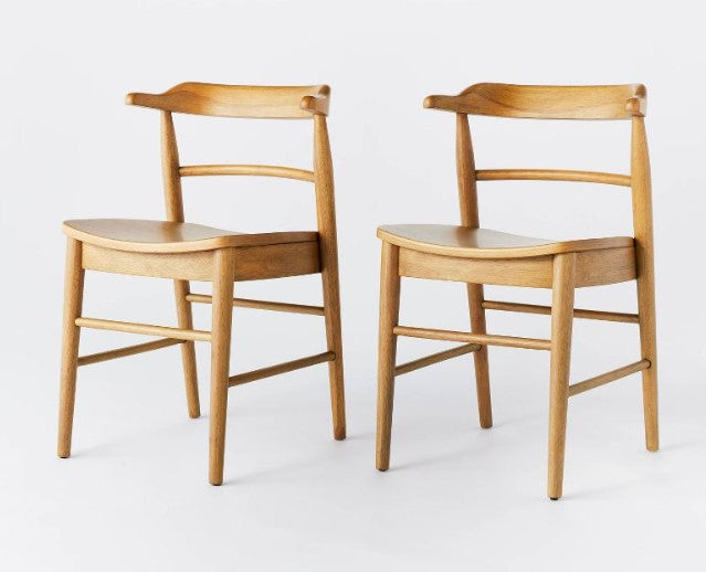 2pk Kaysville Curved Back Wood Dining Chair