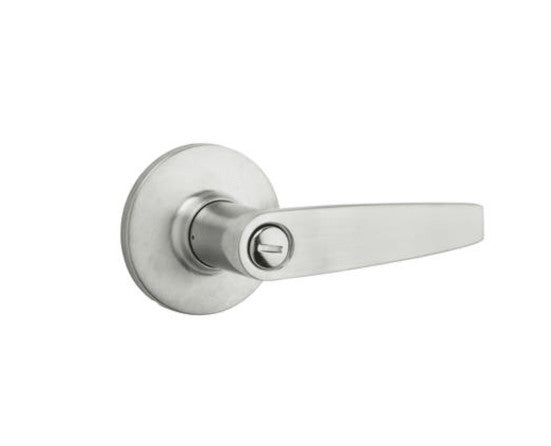 Winston Privacy Door Lever Set with Round Rose from the SafeLock Series, (Set of 2)